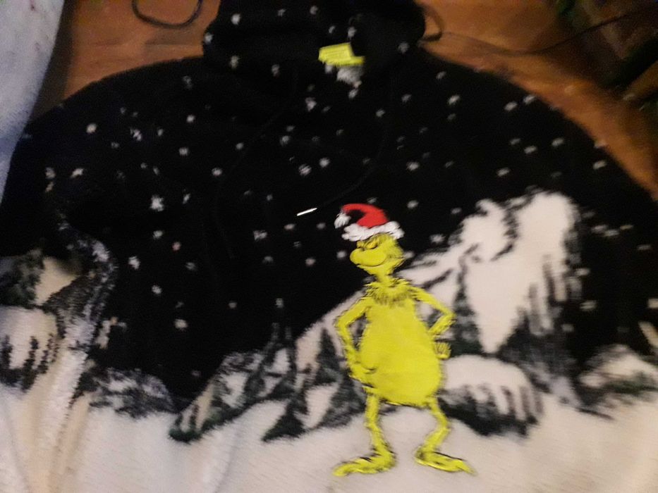 bluza z kapturem ocieplana grinch
