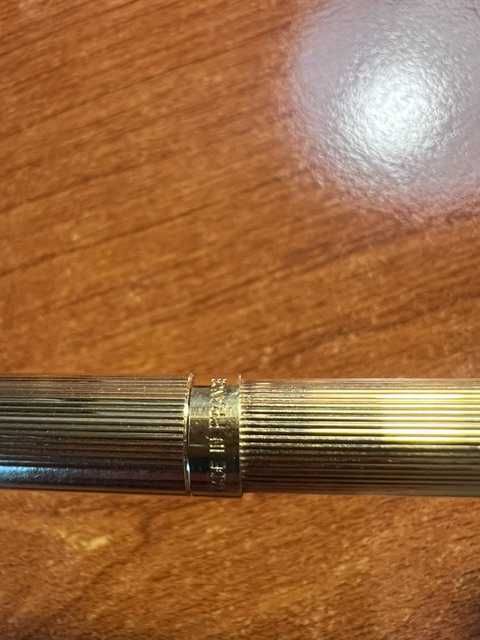 Conjunto 2 esferográficas vintage Parker com estojo: Sonnet Laque Firedance e 75 Milleraies banhada a ouro 14k