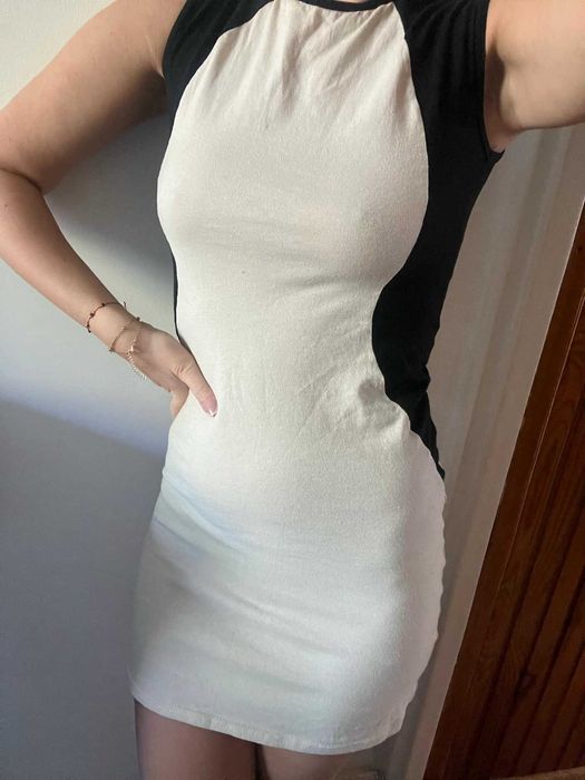 Sukienka elegancka mini wyszczuplająca efekt talii