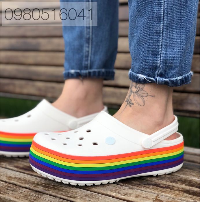 летние Crocs Crocband женская модель Platform от 36р. по 39-40р.