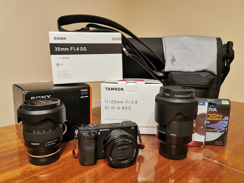 Bogaty zestaw Sony a6300, Sigma Art 35mm, Tamron 11-20mm