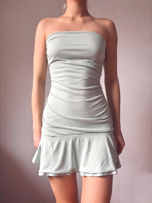 Sukienka bez ramiączek typu bandeau nowa z metkami miętowa Pull&bear