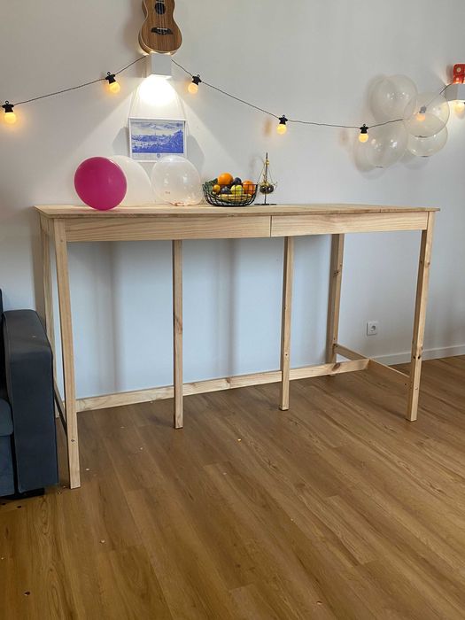 Mesa de bar 180x80x110 cm madeira de pinho maciça