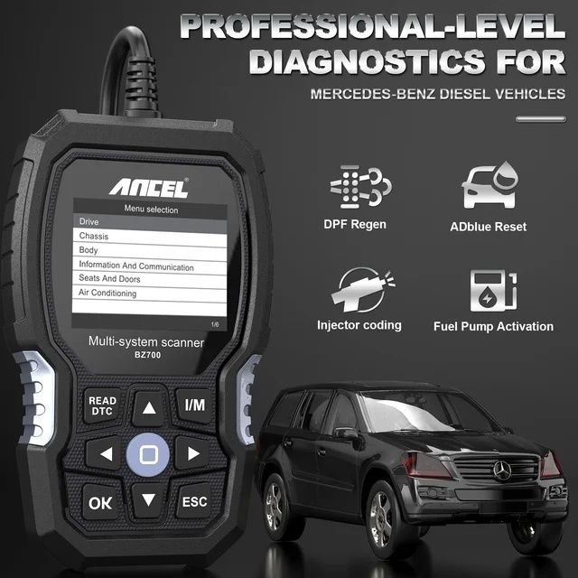 Mini ferramenta de Diagnóstico Auto para Mercedes e SMART Ancel Bz700