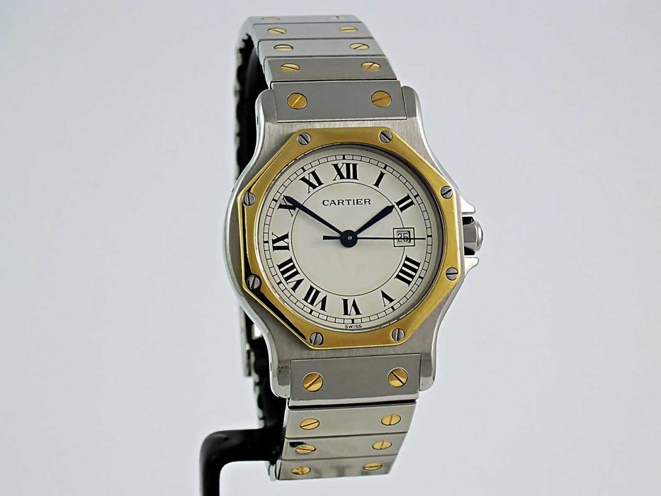 Zegarek Cartier SANTOS Octagon AUTOMATIC Złoto Stal Bransoleta Męski