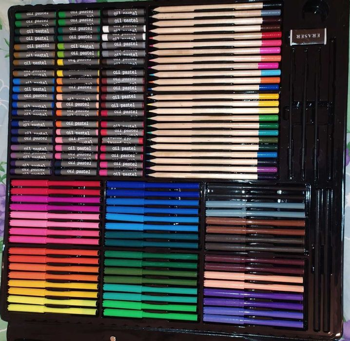 XXL Duży Zestaw Do Malowania Rysowania Artystyczny Dla Dzieci Walizka