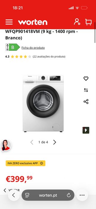 Maquina de Lavar Roupa Hisense COM 2 ANOS DE GARANTIA