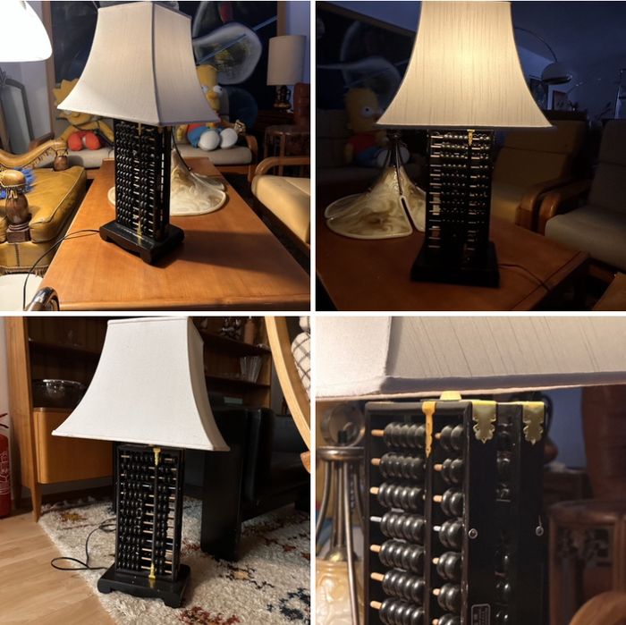 Vintage chinska lampa stolowa Abacus 73cm