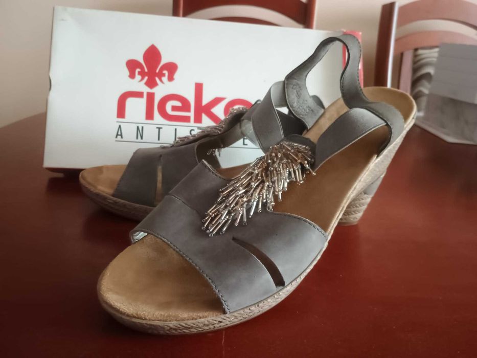 Sandały damskie Rieker rozmiar 41 szare 26,5 cm