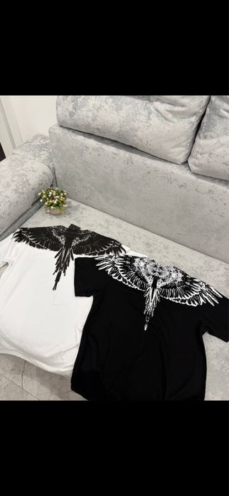футболка Marcelo Burlon / футболка Марсело Бурлон / t-shirt Marcelo Burlon black white wings streetwear