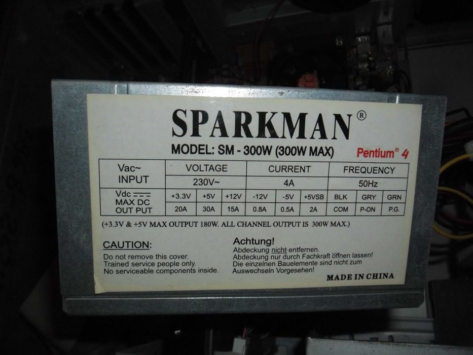 Блок питания 300 Ватт SPARKMAN SM-300W для компьютера