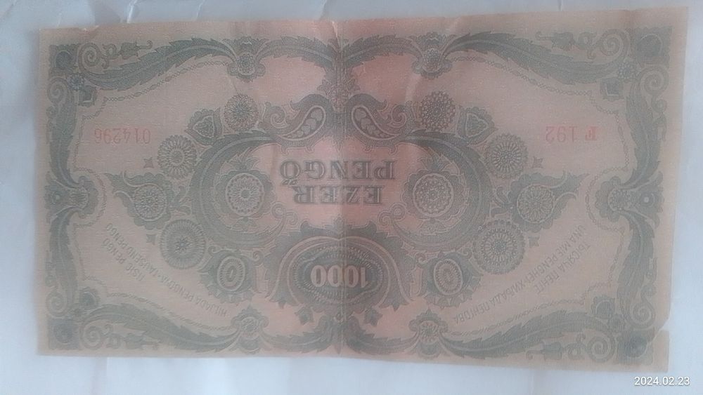 Веннерська купюра 1000 пенц стара