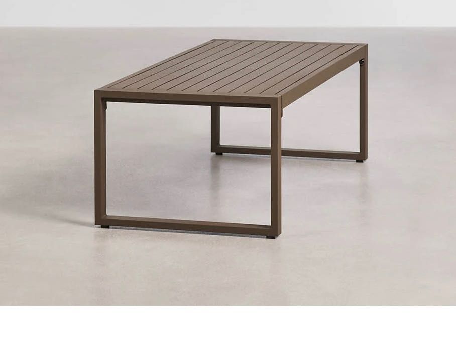 Mesa de centro retangular de jardim 110x55 cm em alumínio