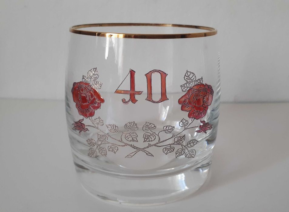 szklanka do whisky na 40 urodziny zdobiona