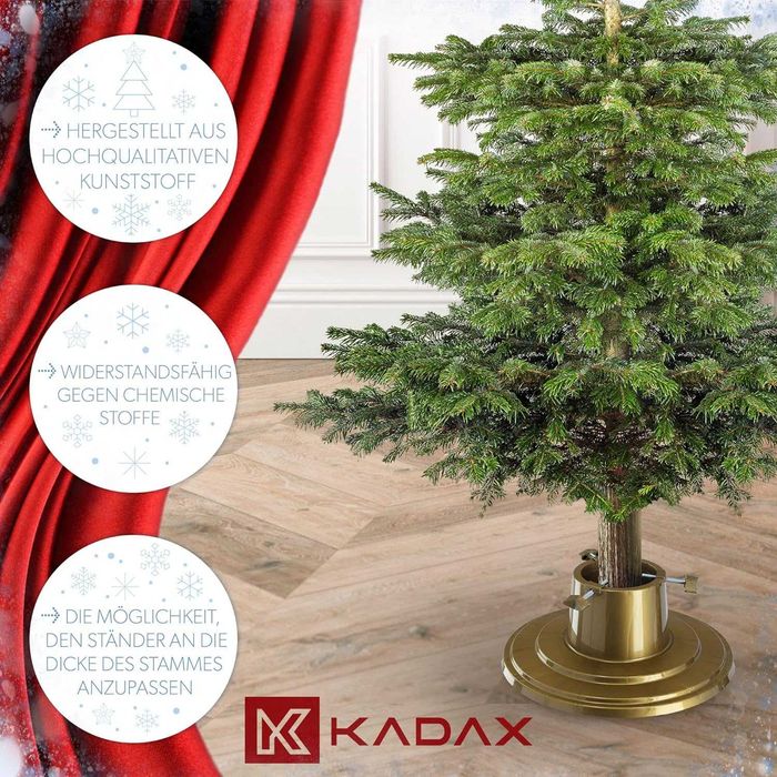 Nowy stojak na choinkę / KADAX / zbiornik na wodę / złoty !1448!