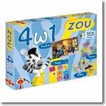 Puzzle ZOU 4w1 Piotruś, Pamięć i Domino zestaw gier Aleksander