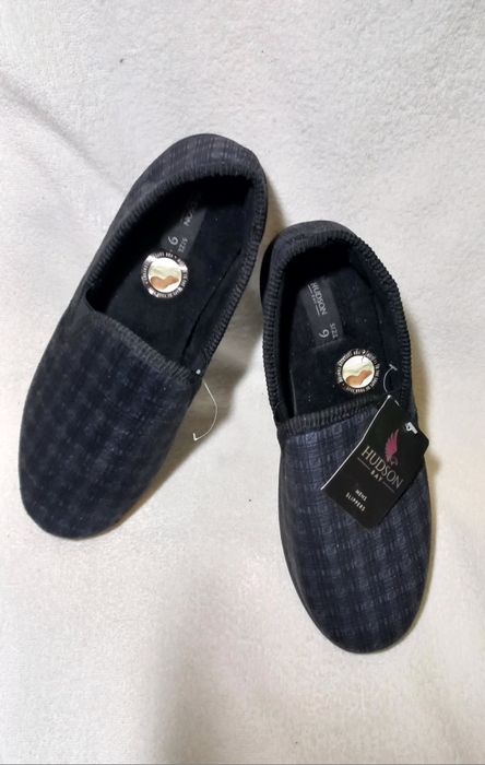 Теплі тапки Hudson 42-43 велюрові домашні капці мокасини чоловічі