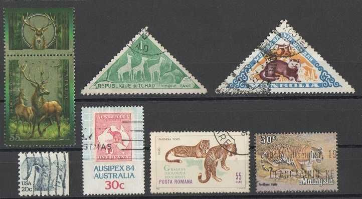 Filatelia: 85 selos do tema mamíferos