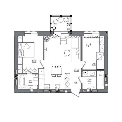 Двокімнатна квартира ТОП планування