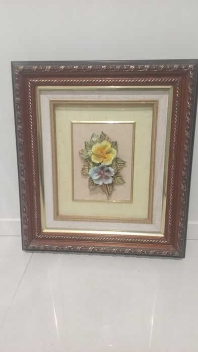 Quadro Flores em Alto Relevo. 3 Fotos.