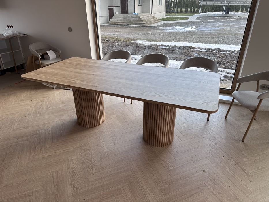 Stół dębowy loft lamele