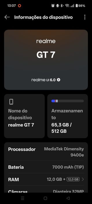 Vendo Realme GT 7