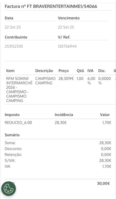 Bilhete Passe Geral  + Campismo Somnii RFM 2026