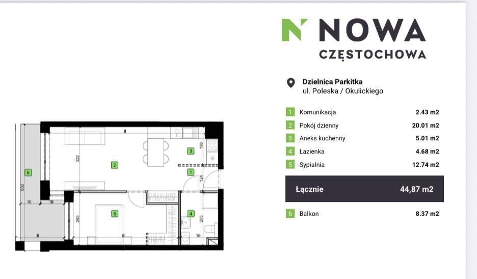 Mieszkanie – Częstochowa, Częstochówka-Parkitka - Widok 5