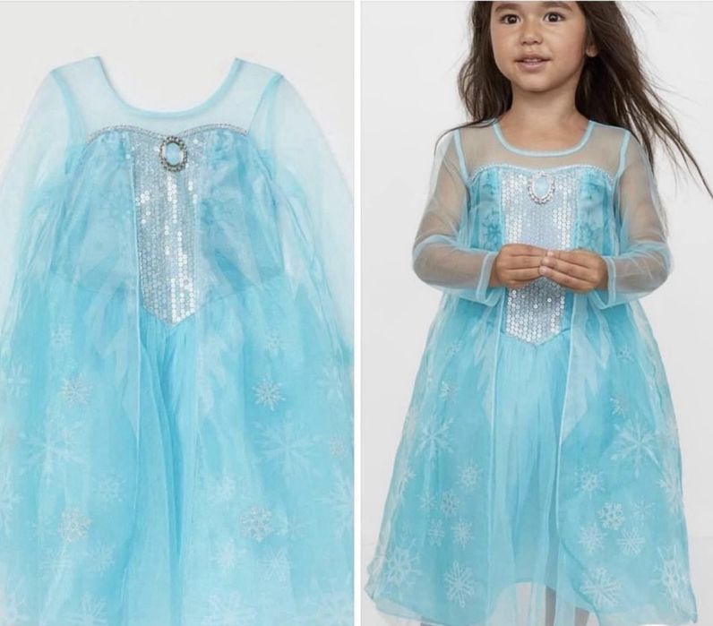 Платье ельзы h&m костюм снежной королевы 2-4