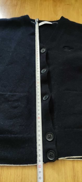 Oryginalny Granatowy Rozpinany Sweterek  LACOSTE Kardigan Rozmiar 38 110 Wełna 100% Polecam