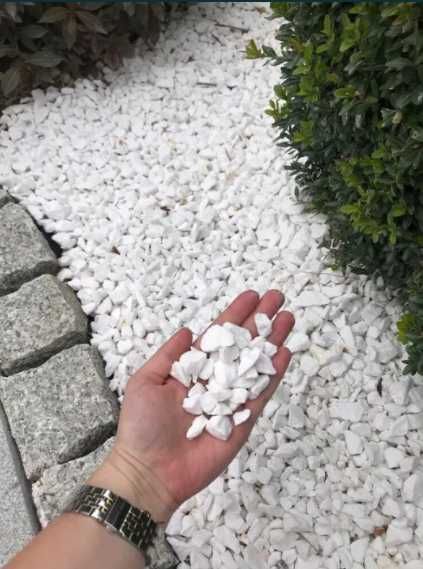 ŚNIEŻNOBIAŁY Grecki Otoczak Grys Biały Kamień 1-2, 2-4, 4-8, 8-13 cm