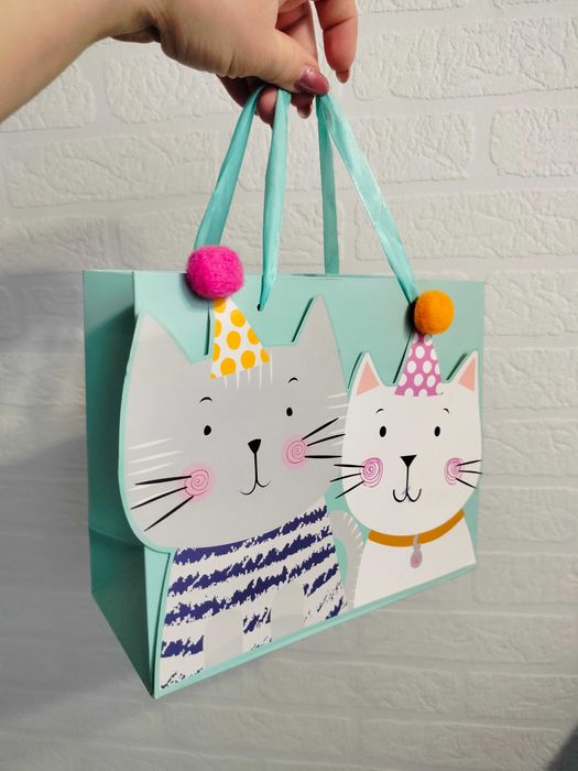Torebka prezentowa dla dziecka kotki ozdobna 23x19x10cm