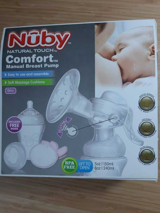 NUBY Laktator Ręczny +Butelki +Wkładki Laktacyjne