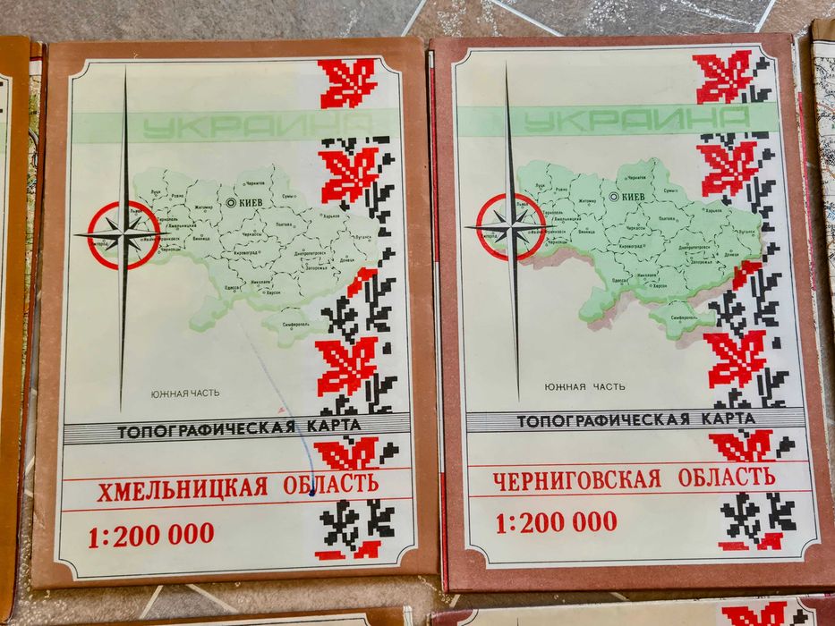 Топографические карты областей Украины