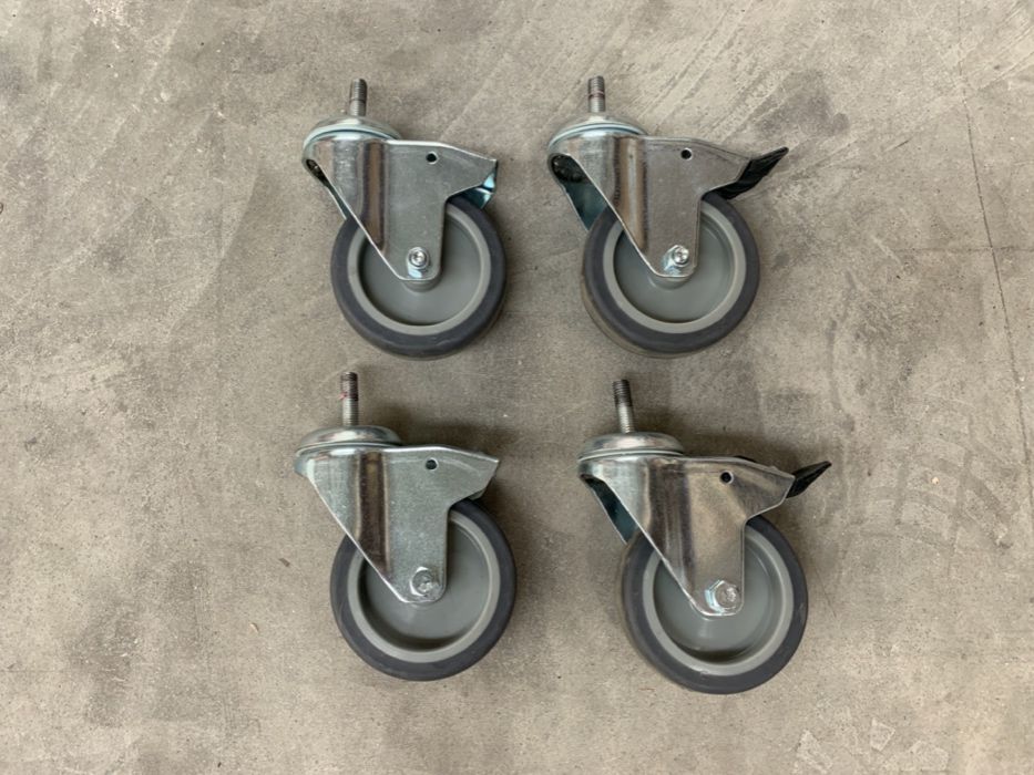 Rodas giratórias 90mm com e sem travão