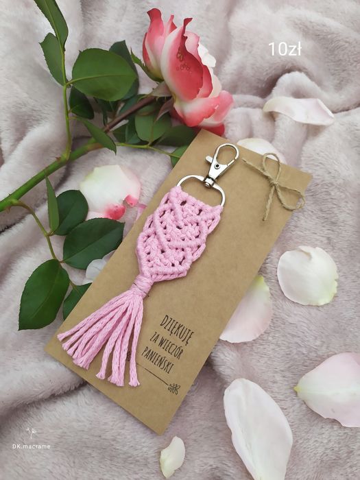 Breloczek makrama serduszka podziękowanie prezent wieczór panieński