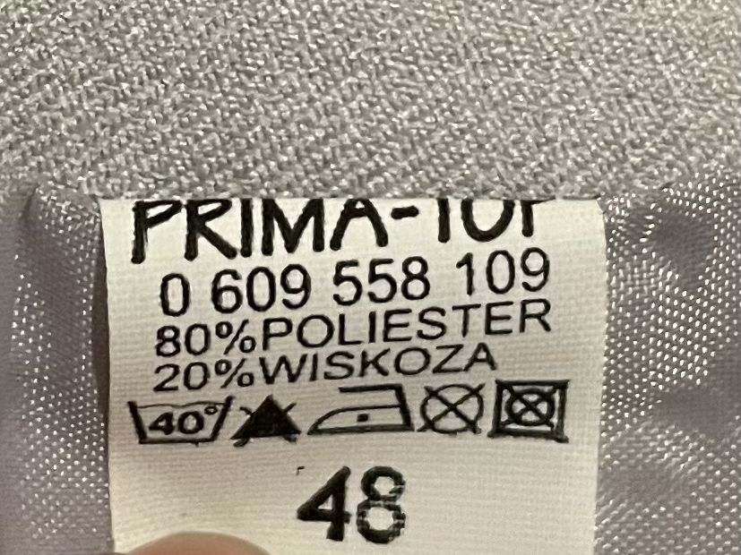 Jasno szara spódnica r. 48