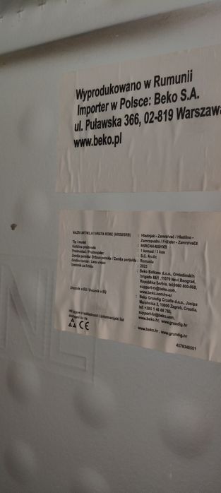 ODDAM ZA DARMO – lodówka Beko 203 cm, uszkodzona – na części
