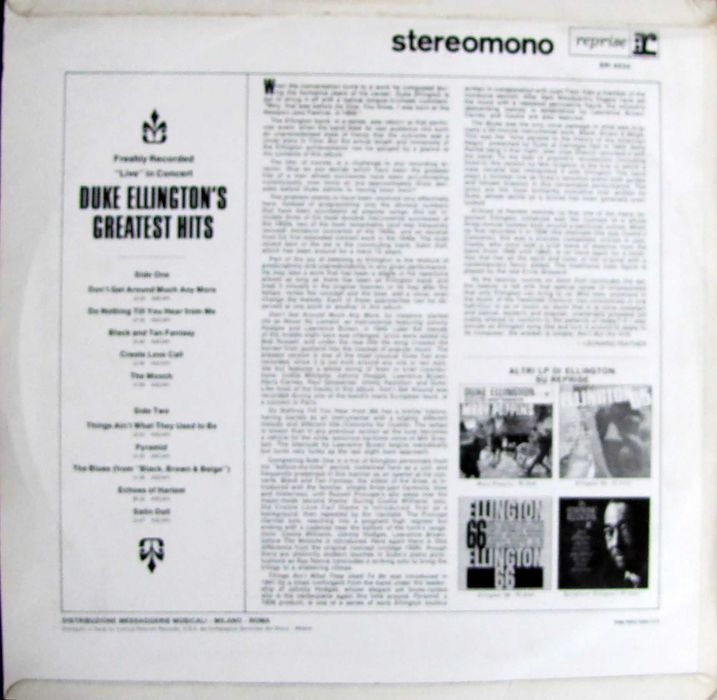 Duke Ellington ~ vinyl ~ SRI 6234 ~ stan BDB