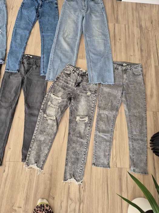 Paczka jeansy spodnie zara bershka stradivarius levis
