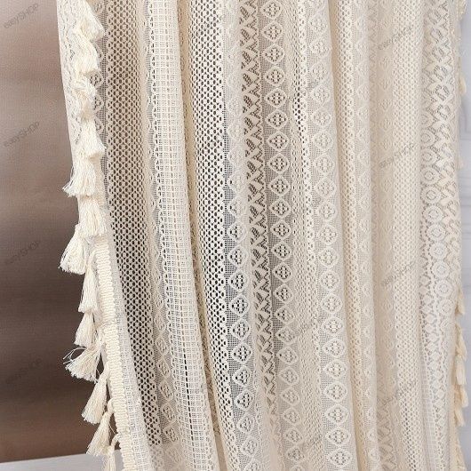 Komplet piękne 2 firany koronkowe boho