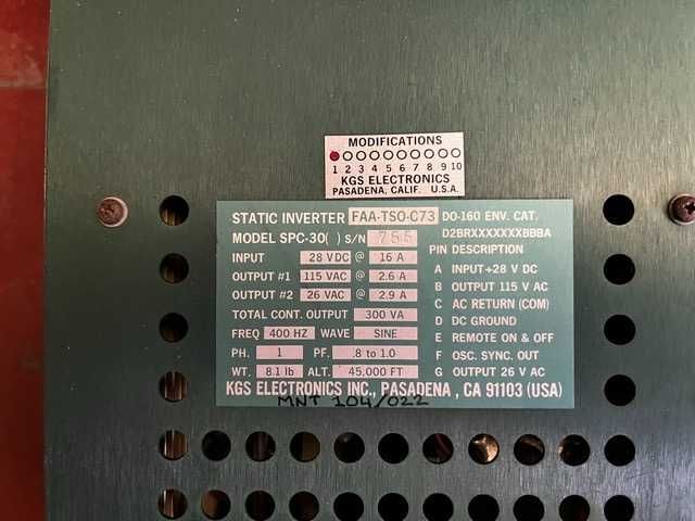 Inversor estatica KGS aviação