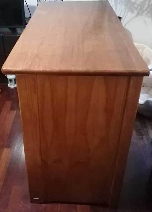 Secretária em madeira de pinho mel