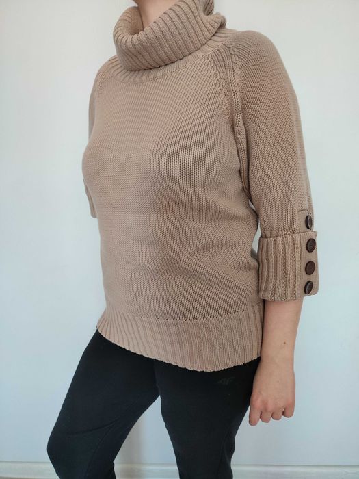 Bawełniany sweter z golfem oversize XL 42