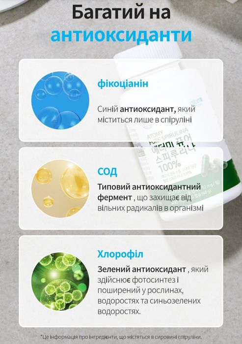 Спіруліна Атомі Корея