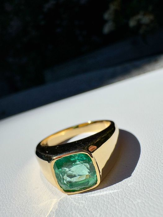 Kolekcjonerski SYGNET ZE SZMARAGDEM NATURALNYM IGI 3,30CT! 14,66G P.672