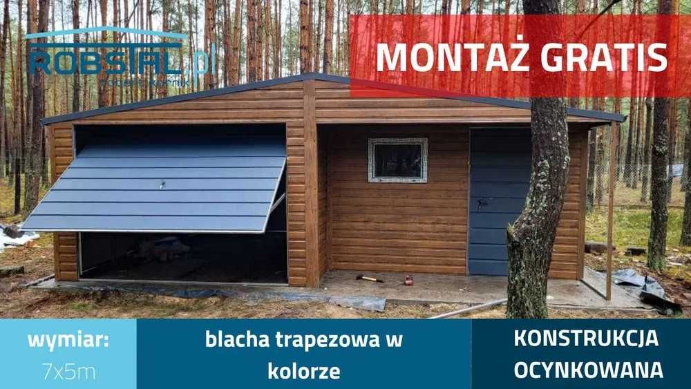 Garaż blaszany z wnęka 7x5m - montaż cała Polska!