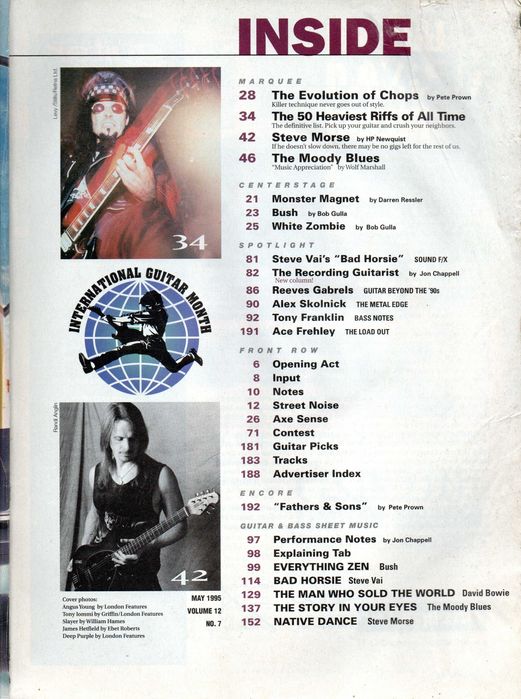 revista Guitar - 50 Heaviest Riffs of All Time - Maio de 1995
