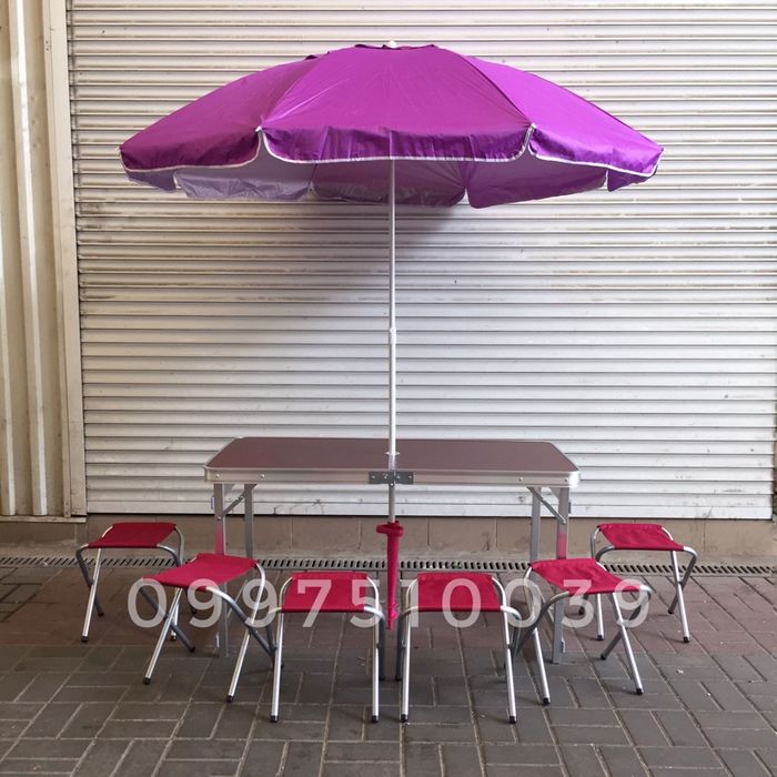 УСИЛЕННЫЙ стол + 6 стульев. Раскладной для пикника кемпинга