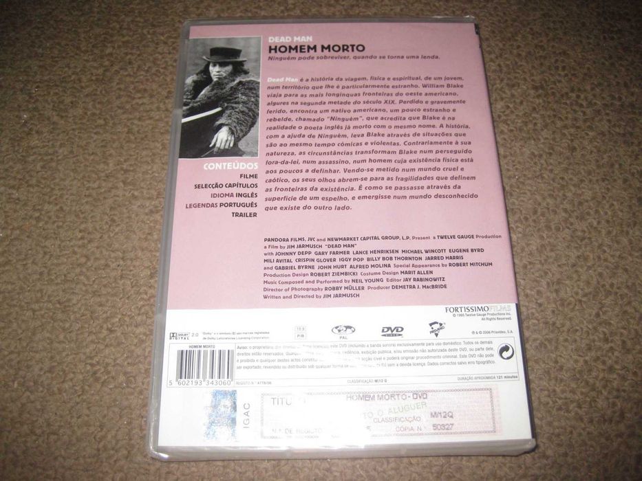 DVD "Homem Morto" de Jim Jarmush/Selado!